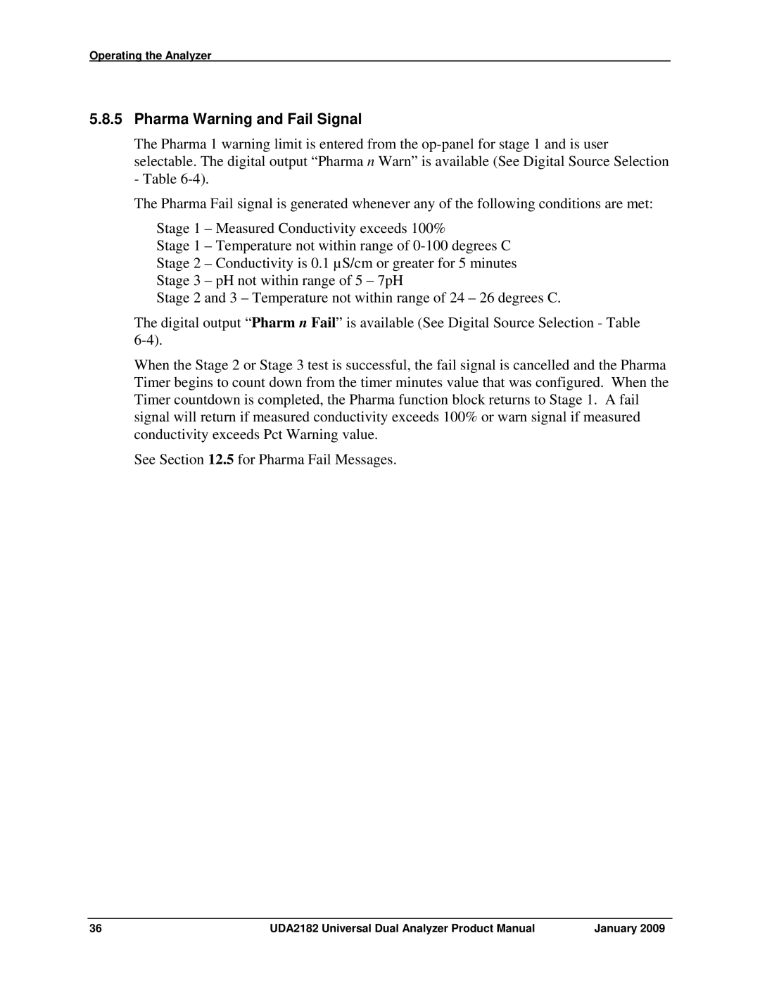 Honeywell UDA2182 manual Pharma Warning and Fail Signal 