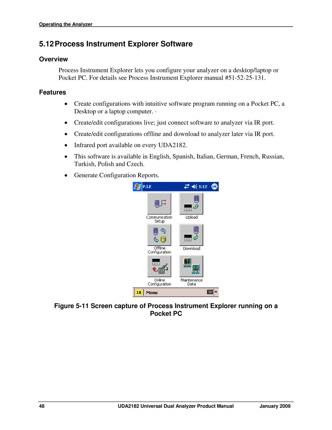 Honeywell UDA2182 manual 12Process Instrument Explorer Software, Features 