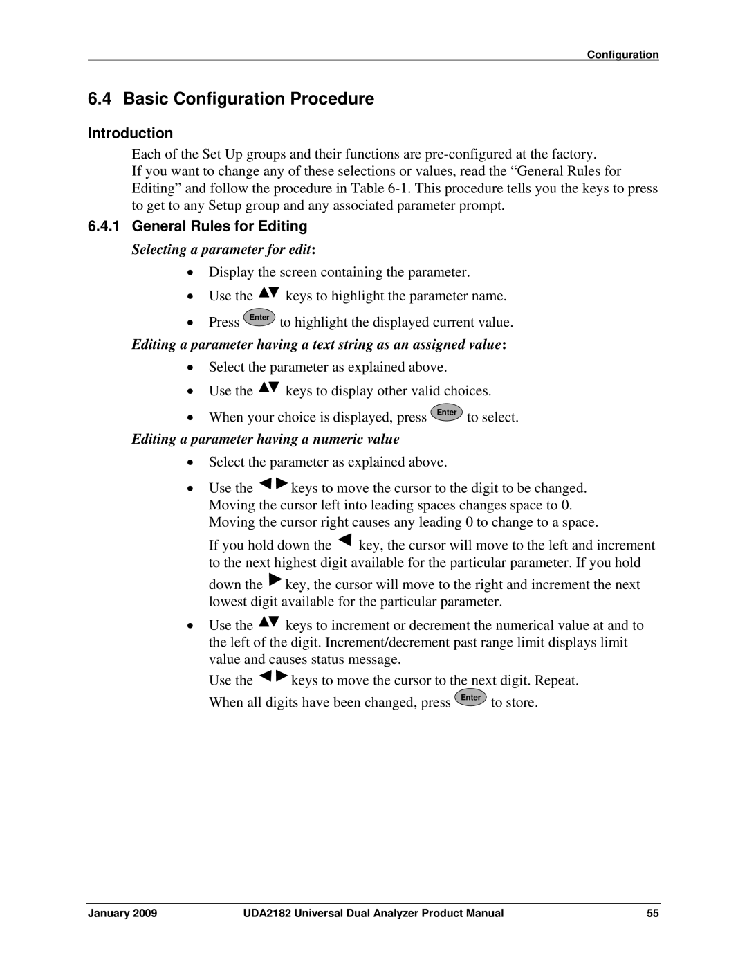 Honeywell UDA2182 manual Basic Configuration Procedure, General Rules for Editing 