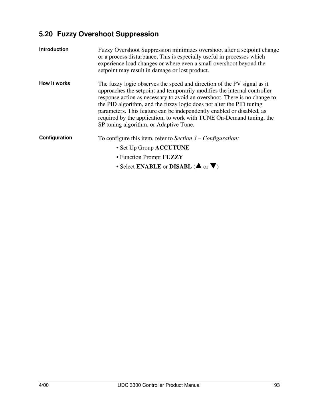 Honeywell UDC 3300 manual Fuzzy Overshoot Suppression, Introduction How it works Configuration 