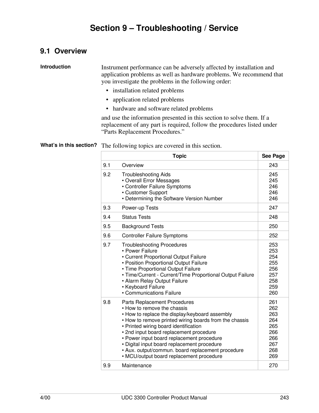 Honeywell UDC 3300 manual Troubleshooting / Service 