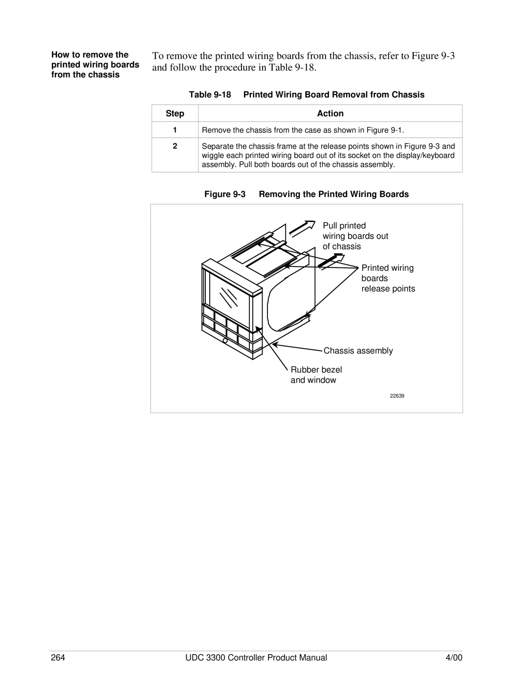 Honeywell UDC 3300 manual How to remove the printed wiring boards from the chassis 