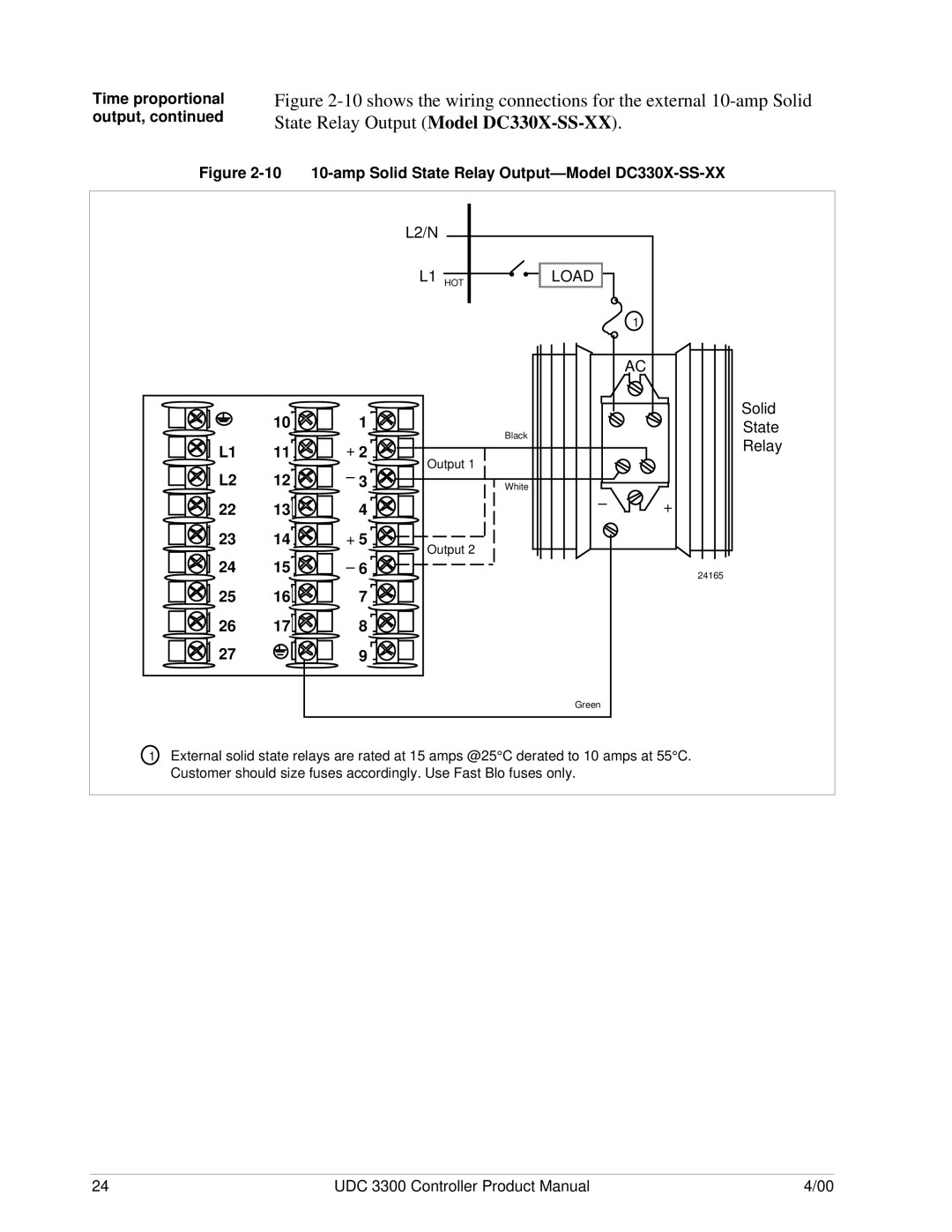 Honeywell UDC 3300 manual 10 10-amp Solid State Relay Output-Model DC330X-SS-XX 