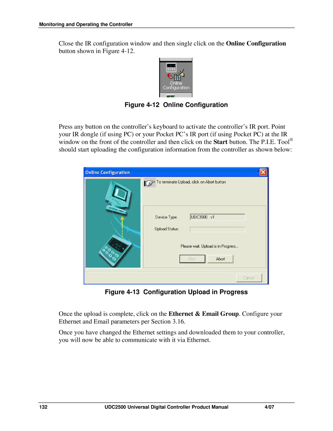 Honeywell UDC2500 manual Online Configuration 