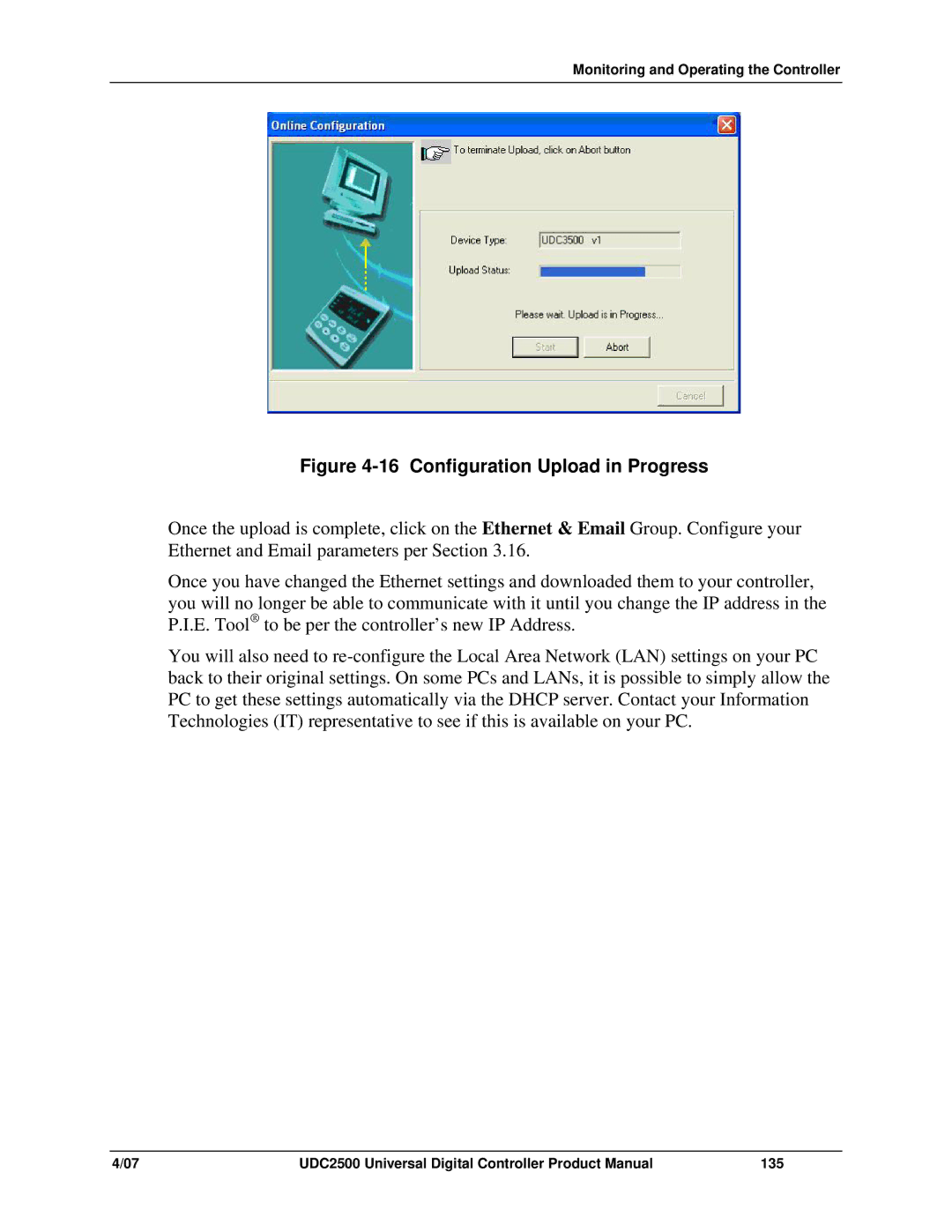 Honeywell UDC2500 manual Configuration Upload in Progress 