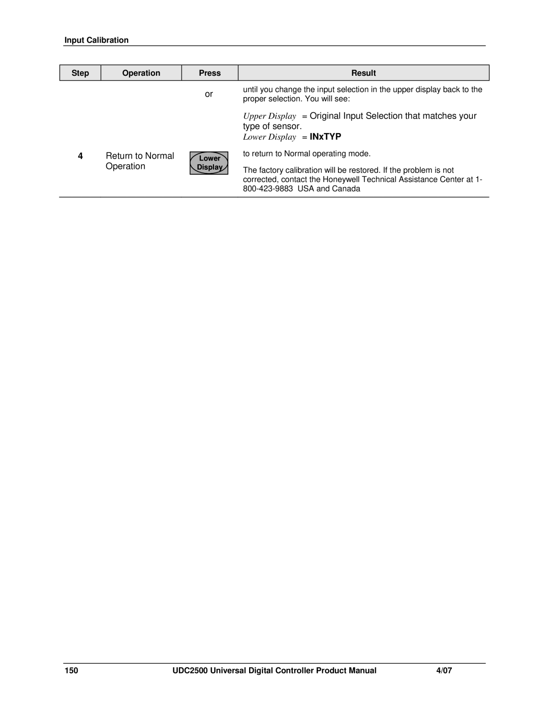 Honeywell UDC2500 manual 150 