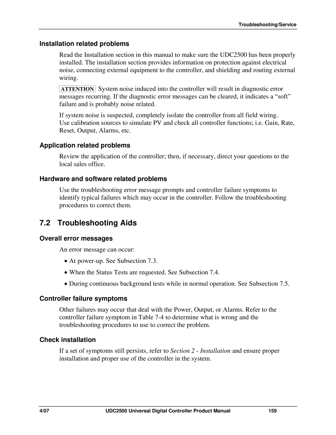 Honeywell UDC2500 manual Troubleshooting Aids 