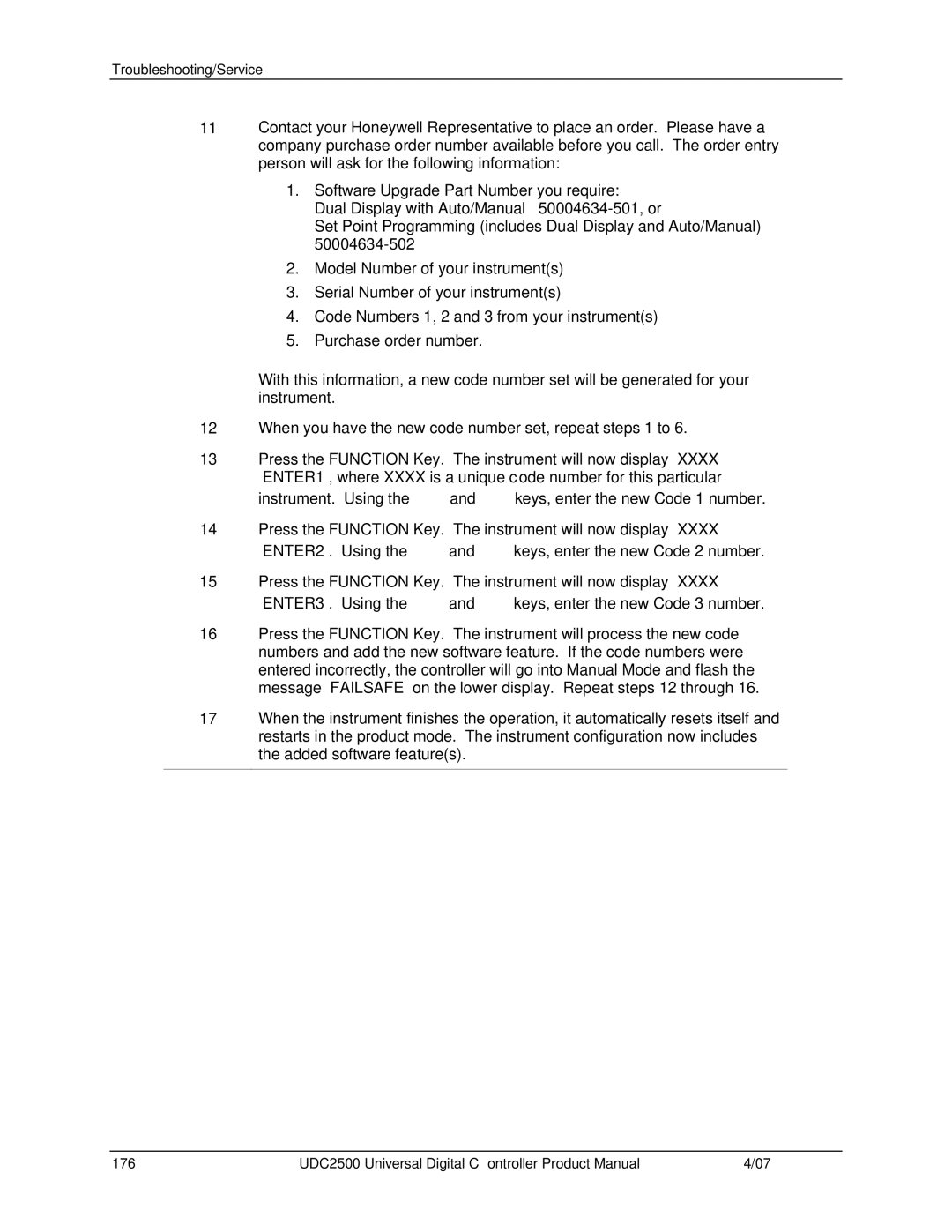 Honeywell UDC2500 manual 176 