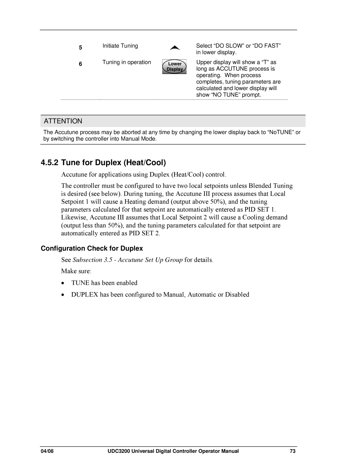 Honeywell UDC3200 manual Tune for Duplex Heat/Cool, Configuration Check for Duplex 