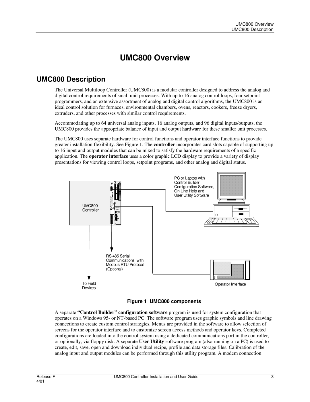 Honeywell manual UMC800 Overview, UMC800 Description 