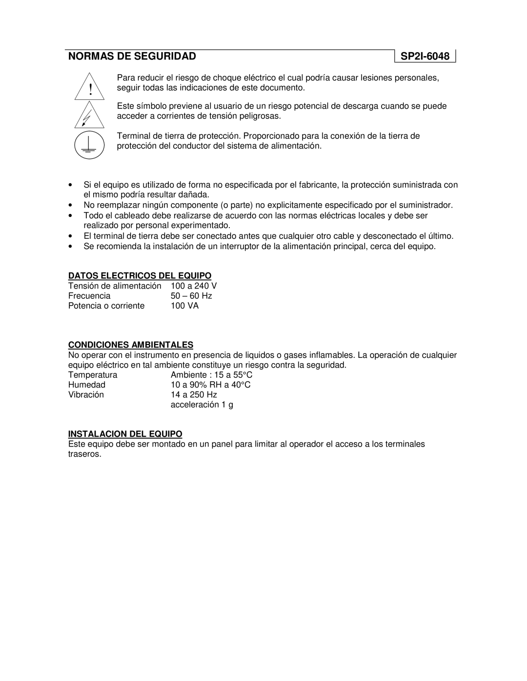 Honeywell UMC800 manual Normas DE Seguridad, SP2I-6048 