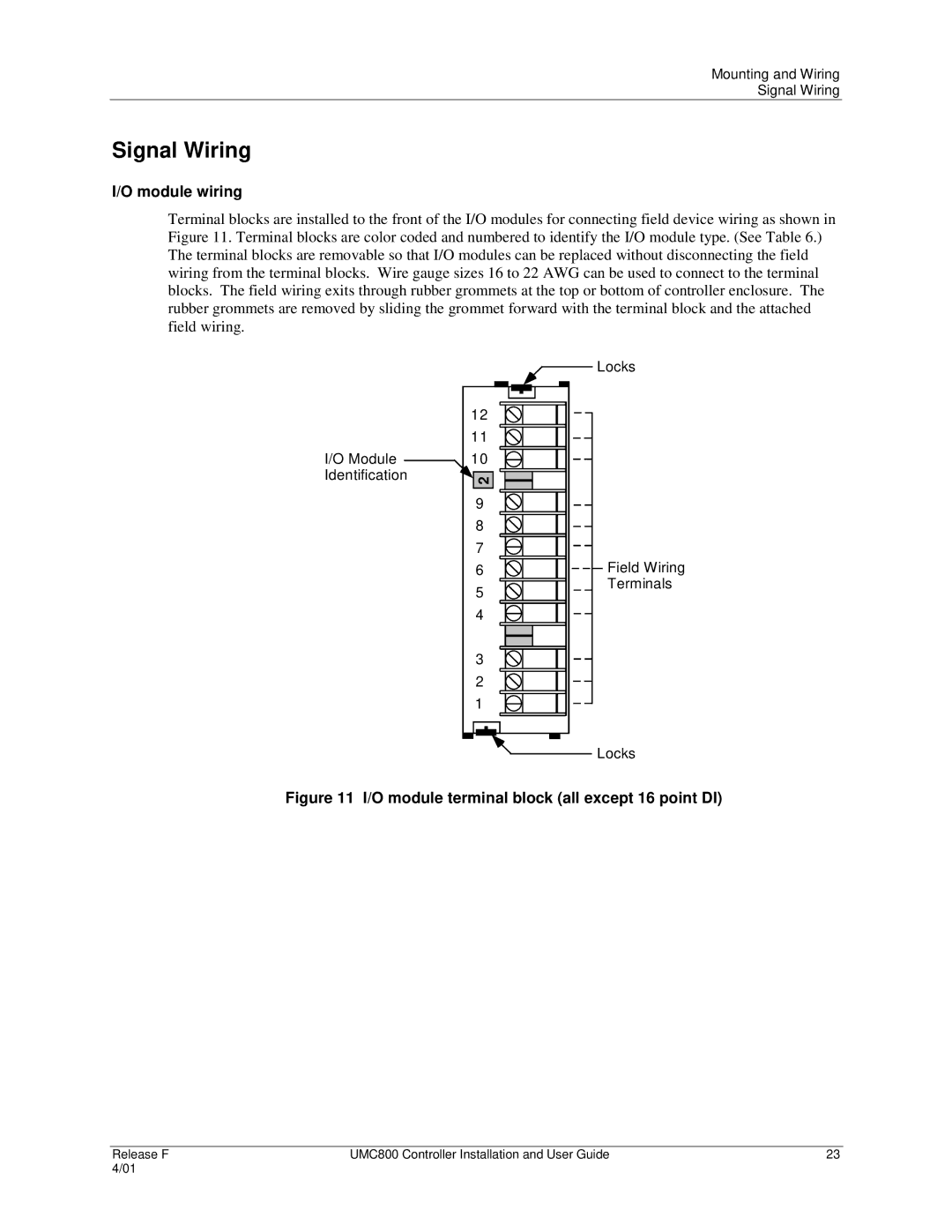 Honeywell UMC800 manual Signal Wiring, Module wiring 