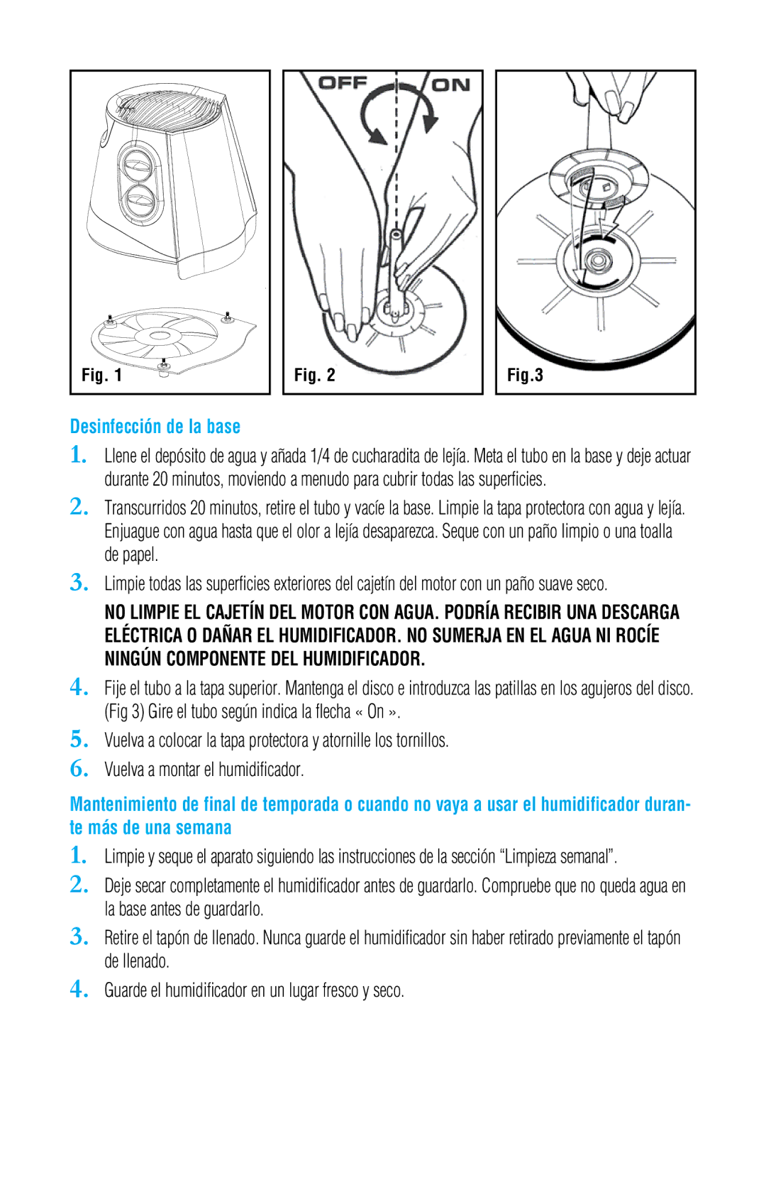 Honeywell V4500 manual Desinfección de la base 