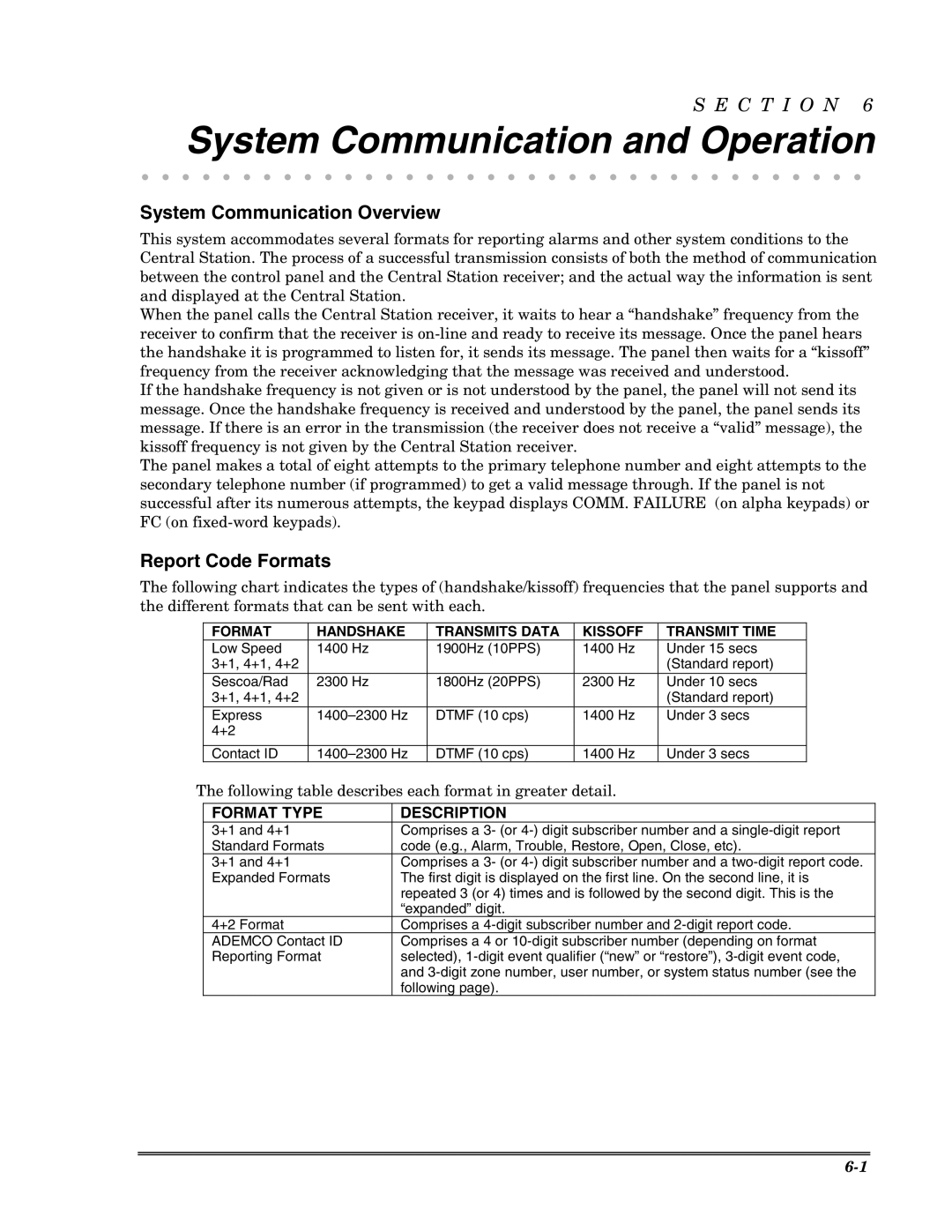 Honeywell Ademco Security Systems System Communication and Operation, System Communication Overview, Report Code Formats 