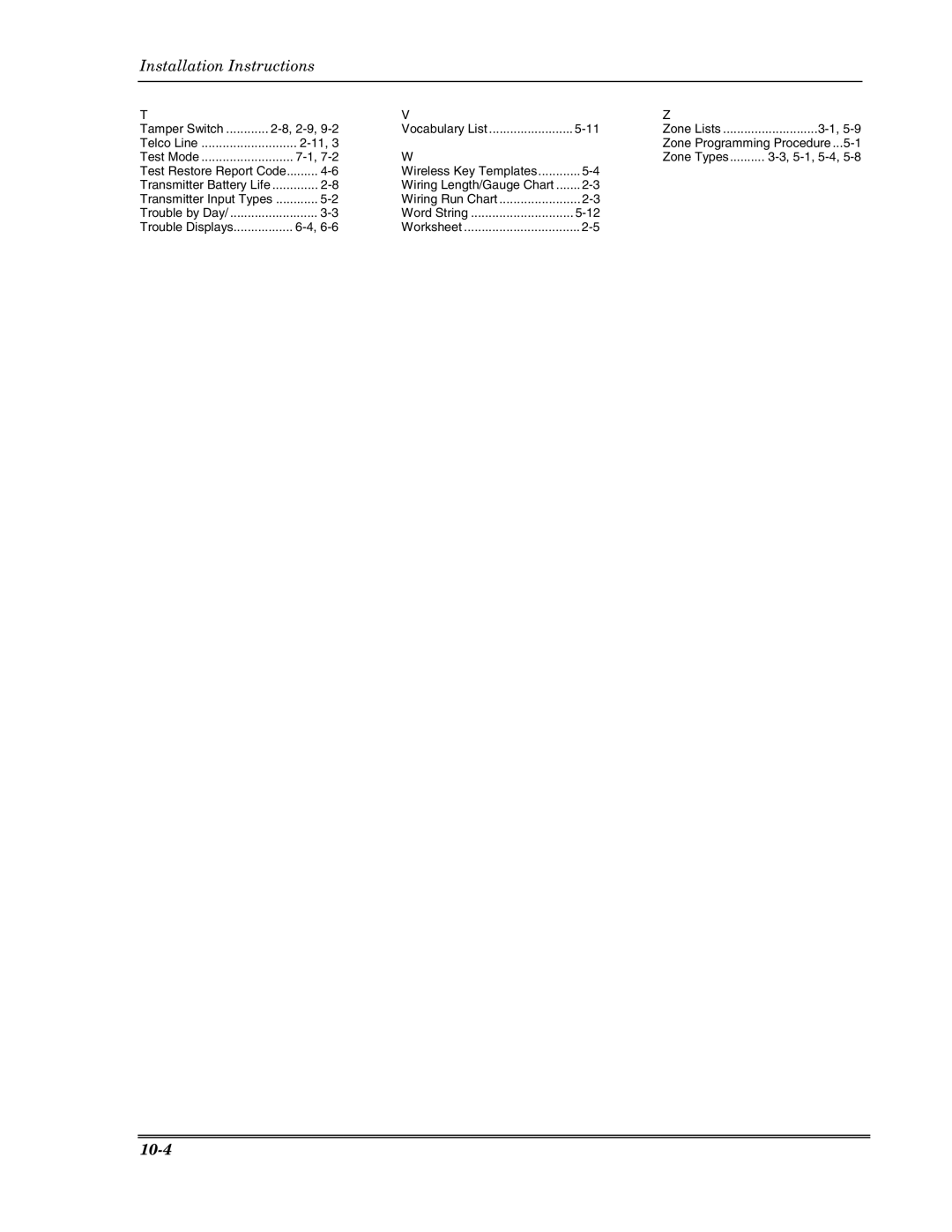 Honeywell VISTA-10PSIA, Ademco Security Systems setup guide 10-4 