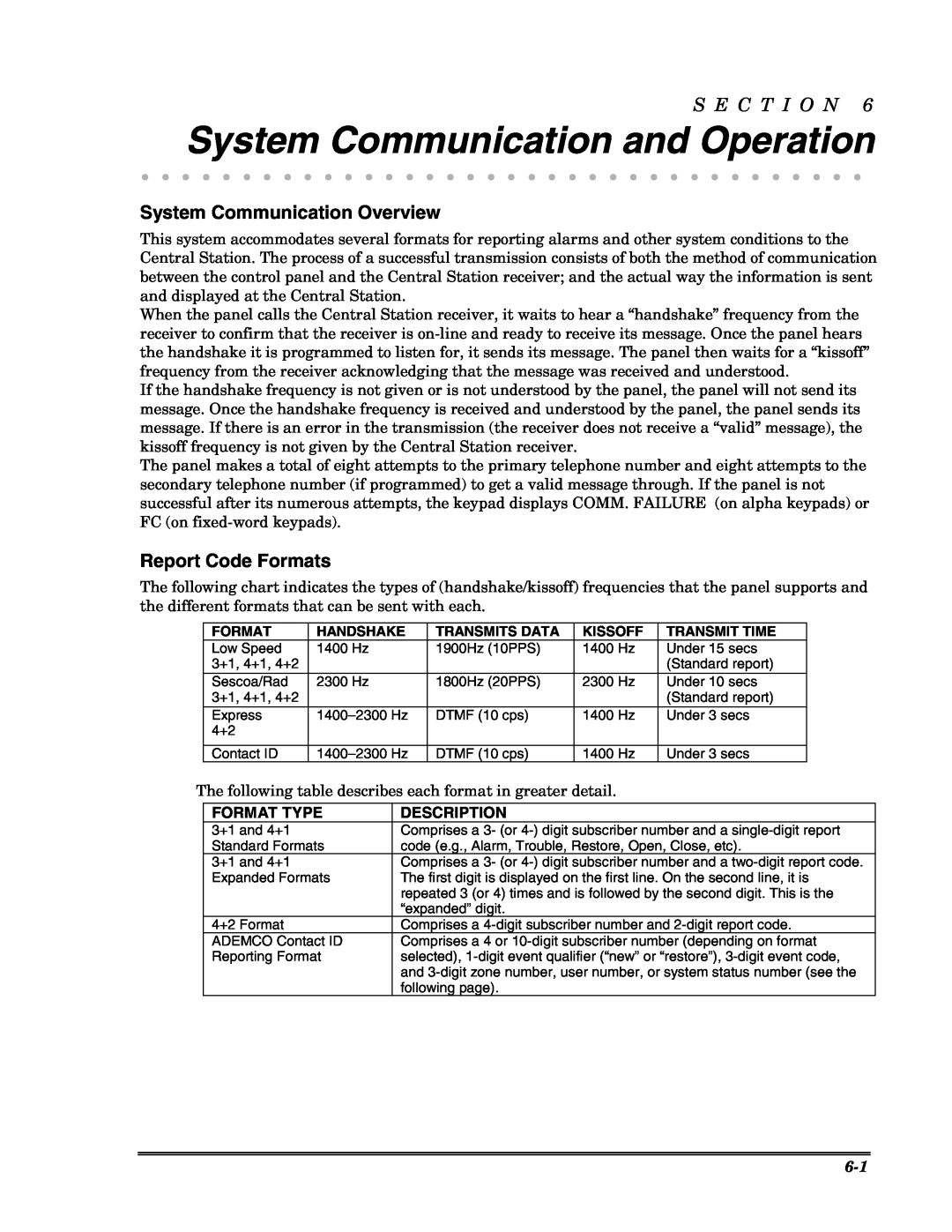 Honeywell Ademco Security Systems System Communication and Operation, System Communication Overview, Report Code Formats 