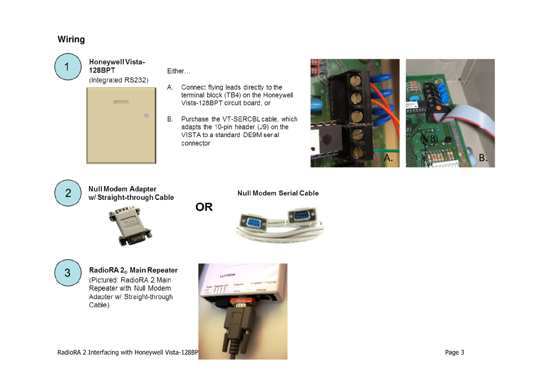 Honeywell VISTA-128BPT manual Wiring 