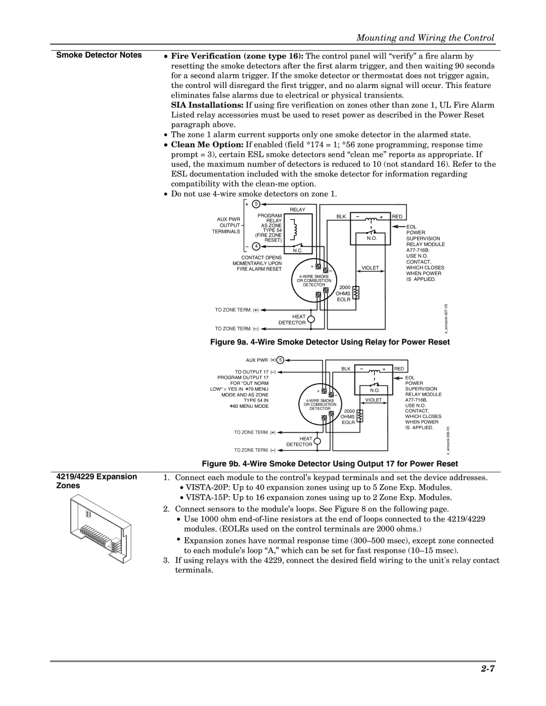 Honeywell VISTA 20P, VISTA-20PSIA, VISTA-15P, VISTA-15PSIA, K5305-1V5 setup guide Smoke Detector Notes, Zones 