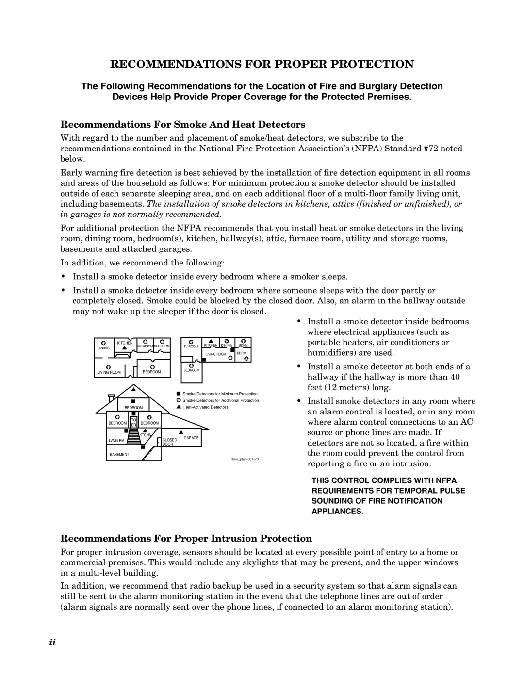 Honeywell K5305-1V5, VISTA 20P, VISTA-20PSIA, VISTA-15P, VISTA-15PSIA setup guide Recommendations for Proper Protection 