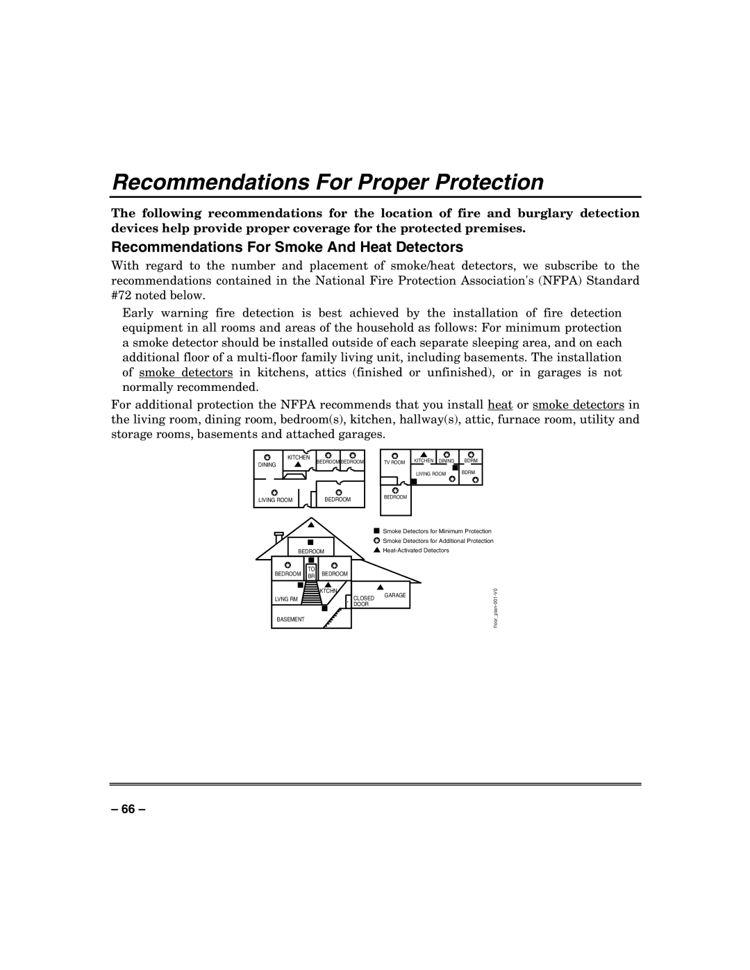 Honeywell VISTA-250BP, VISTA-128BP Recommendations For Proper Protection, Recommendations For Smoke And Heat Detectors 