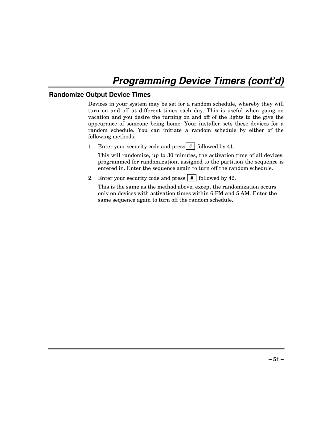 Honeywell VISTA-128FBP, VISTA-250FBP manual Randomize Output Device Times 