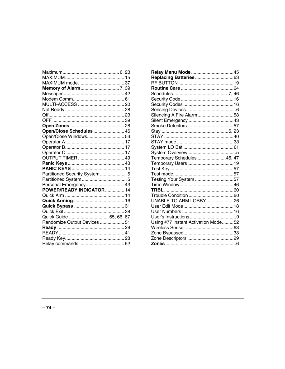 Honeywell VISTA-250FBP, VISTA-128FBP manual 65, 66 