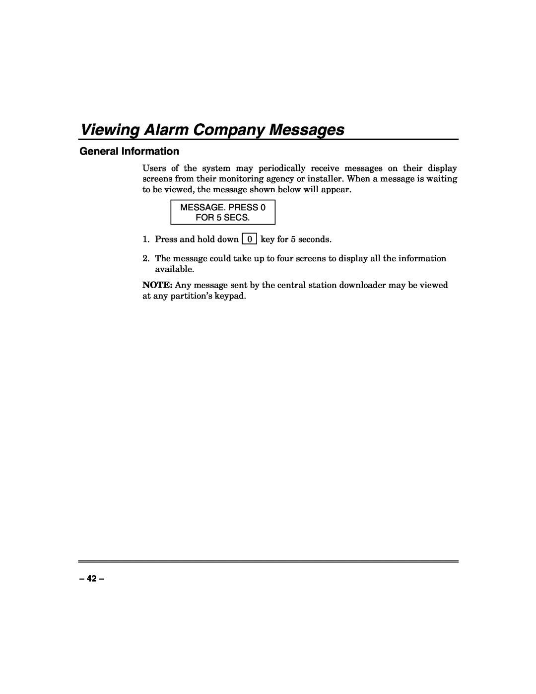 Honeywell VISTA-250FBP, VISTA-128FBP manual Viewing Alarm Company Messages, General Information 