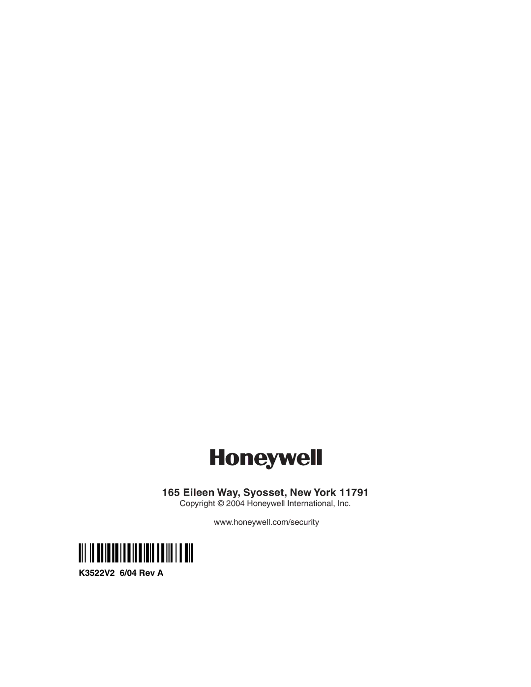 Honeywell VISTA-32FB, VISTA-128FB manual Eileen Way, Syosset, New York 