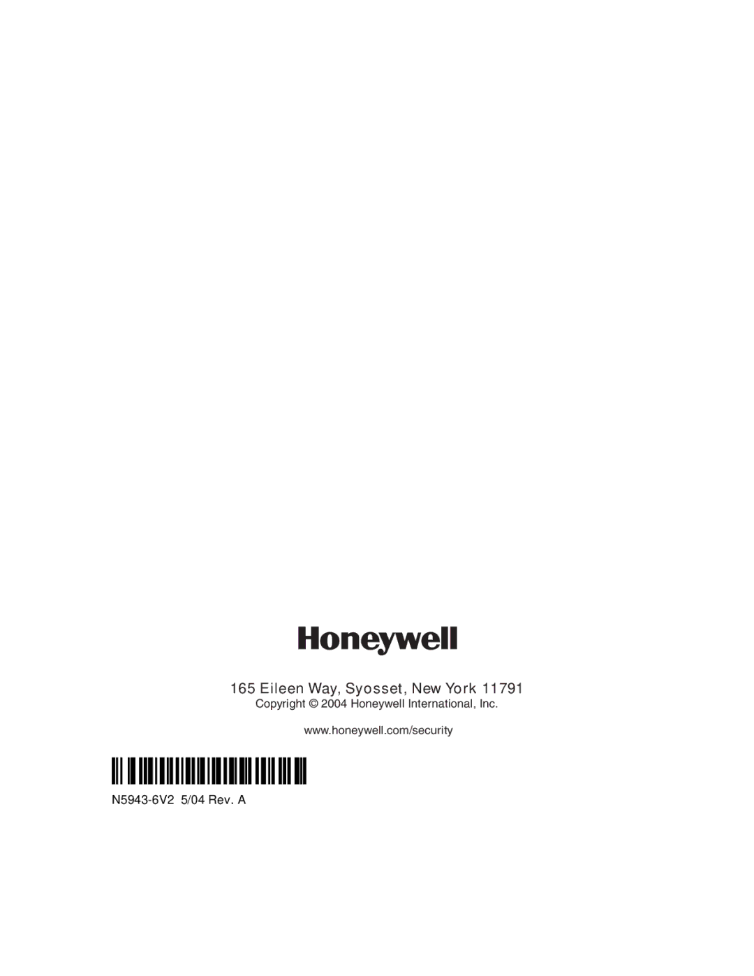 Honeywell VISTA-50PUL manual Eileen Way, Syosset, New York 