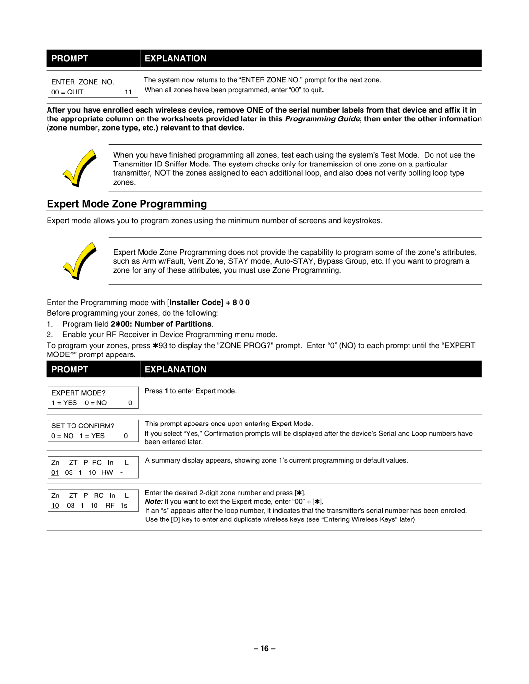 Honeywell Vista-50P/Vista-50PUL manual Expert Mode Zone Programming, Program field 200 Number of Partitions 