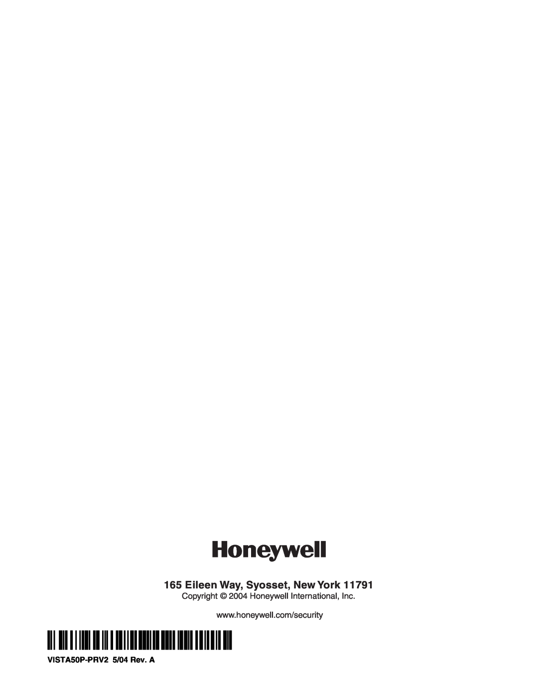 Honeywell Vista-50P/Vista-50PUL manual Eileen Way, Syosset, New York, ¬9,67$3359l 