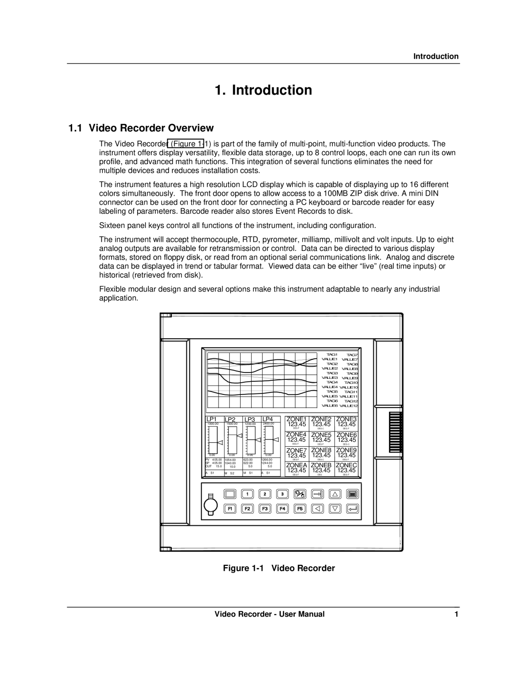 Honeywell VRX180 user manual Video Recorder Overview 