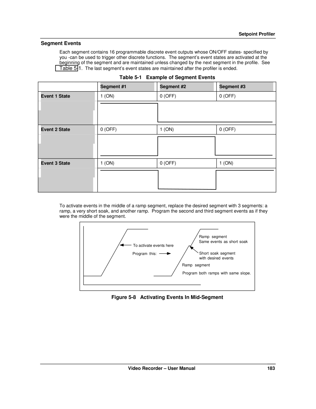 Honeywell VRX180 user manual Example of Segment Events, Event 3 State 