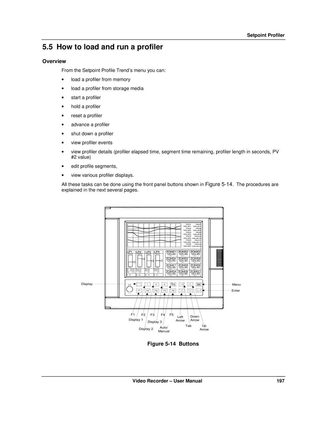 Honeywell VRX180 user manual How to load and run a profiler, Buttons 