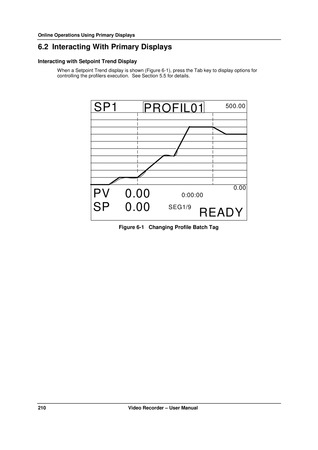 Honeywell VRX180 user manual Interacting With Primary Displays, Interacting with Setpoint Trend Display 