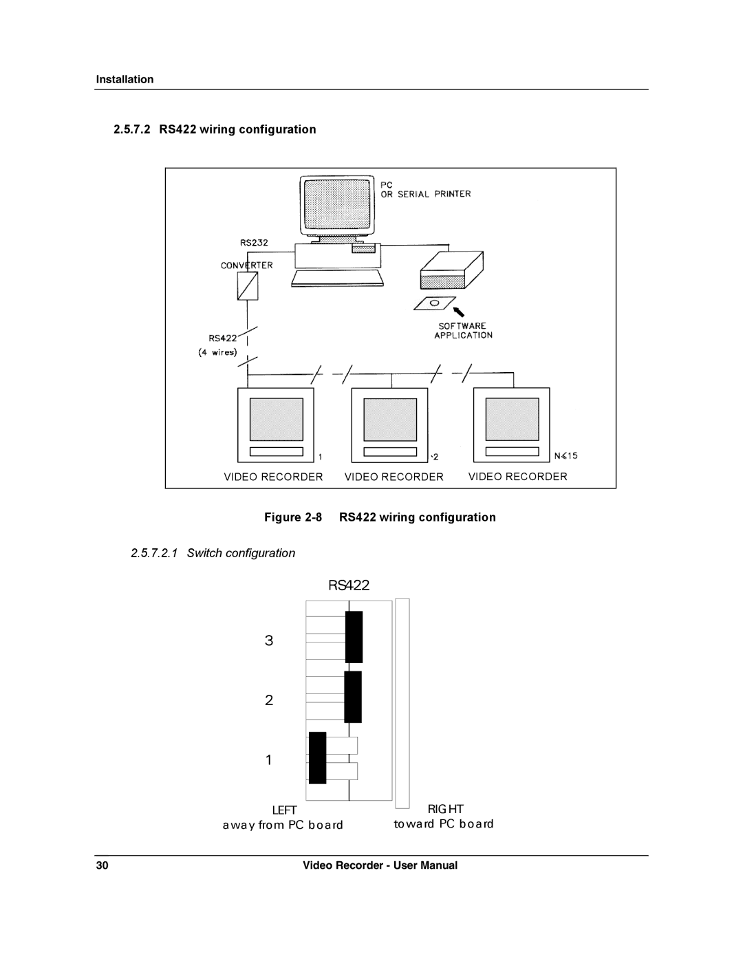 Honeywell VRX180 user manual 7.2 RS422 wiring configuration 