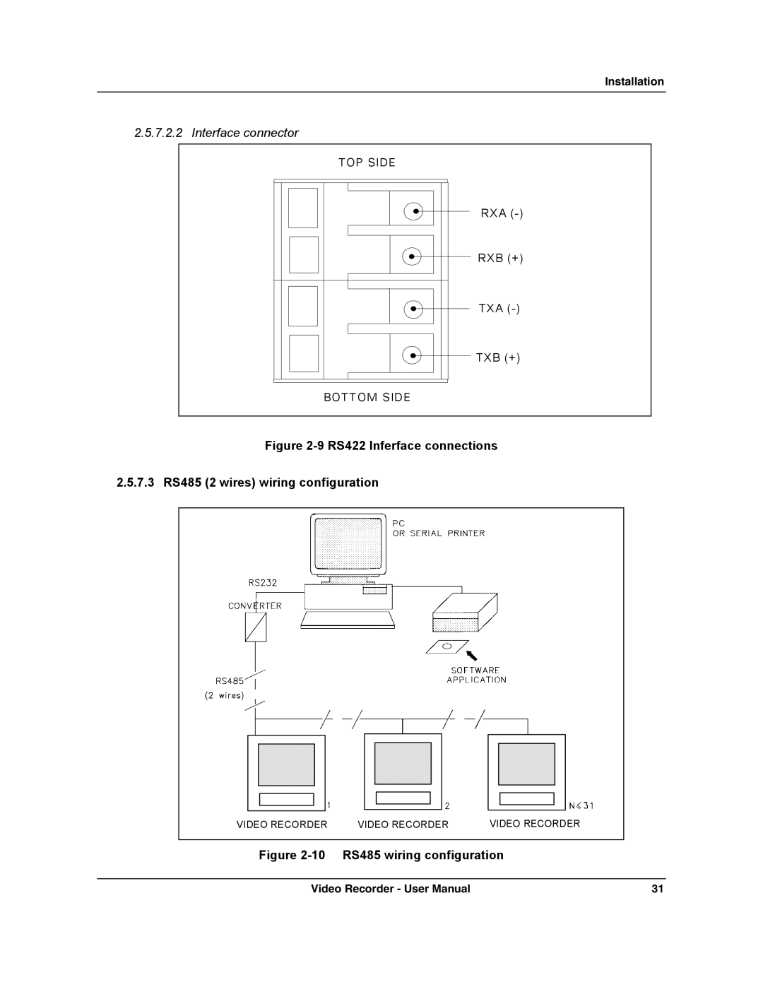 Honeywell VRX180 user manual 10 RS485 wiring configuration 