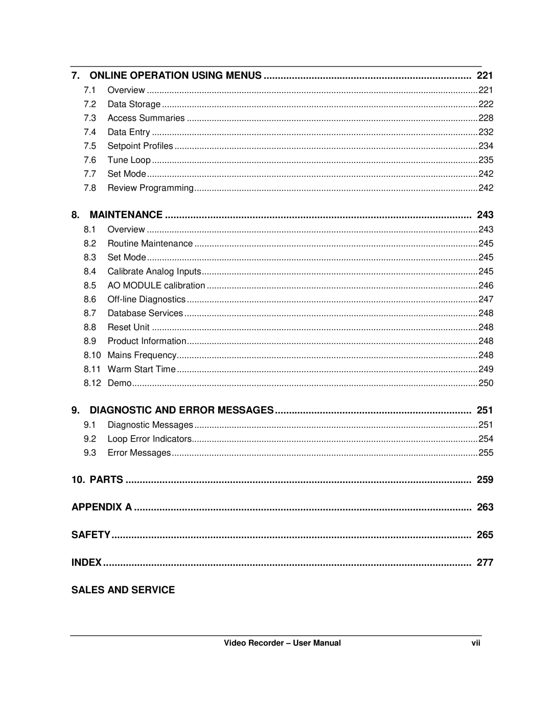 Honeywell VRX180 user manual Diagnostic and Error Messages 