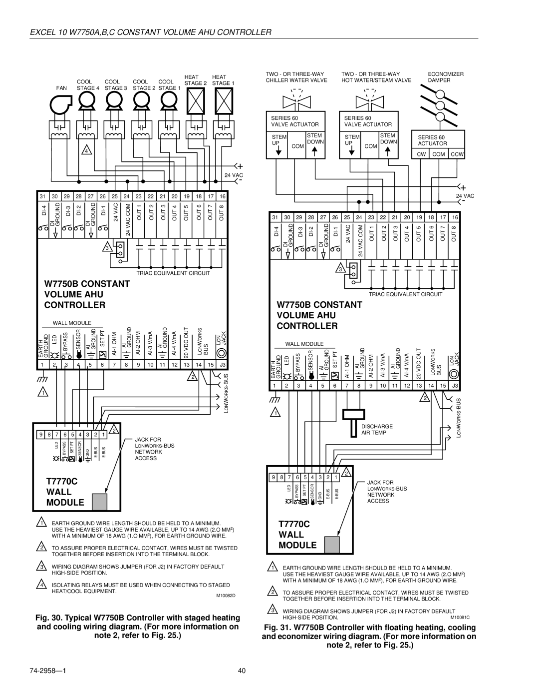 Honeywell W7750A specifications Wall 