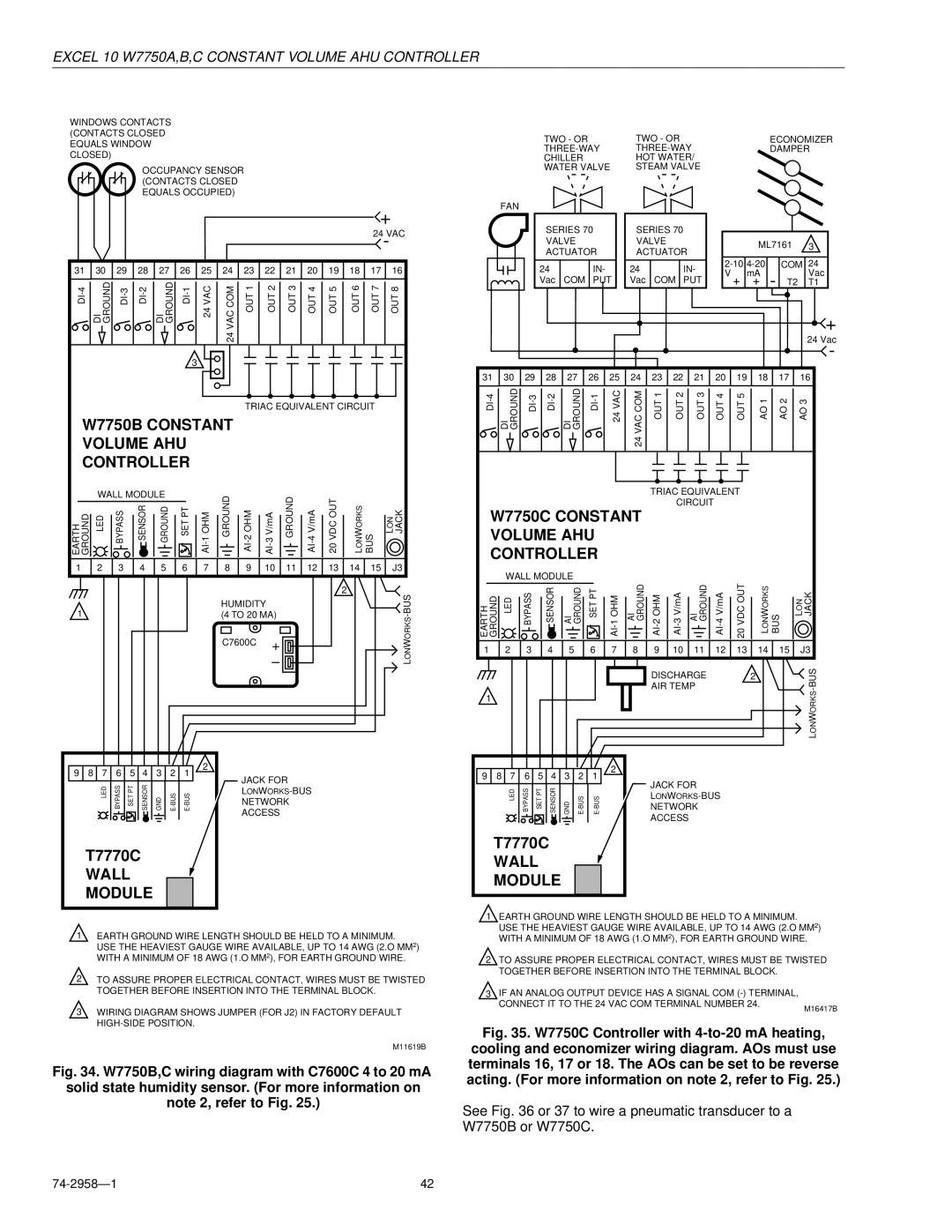 Honeywell W7750A specifications W7750C Constant 