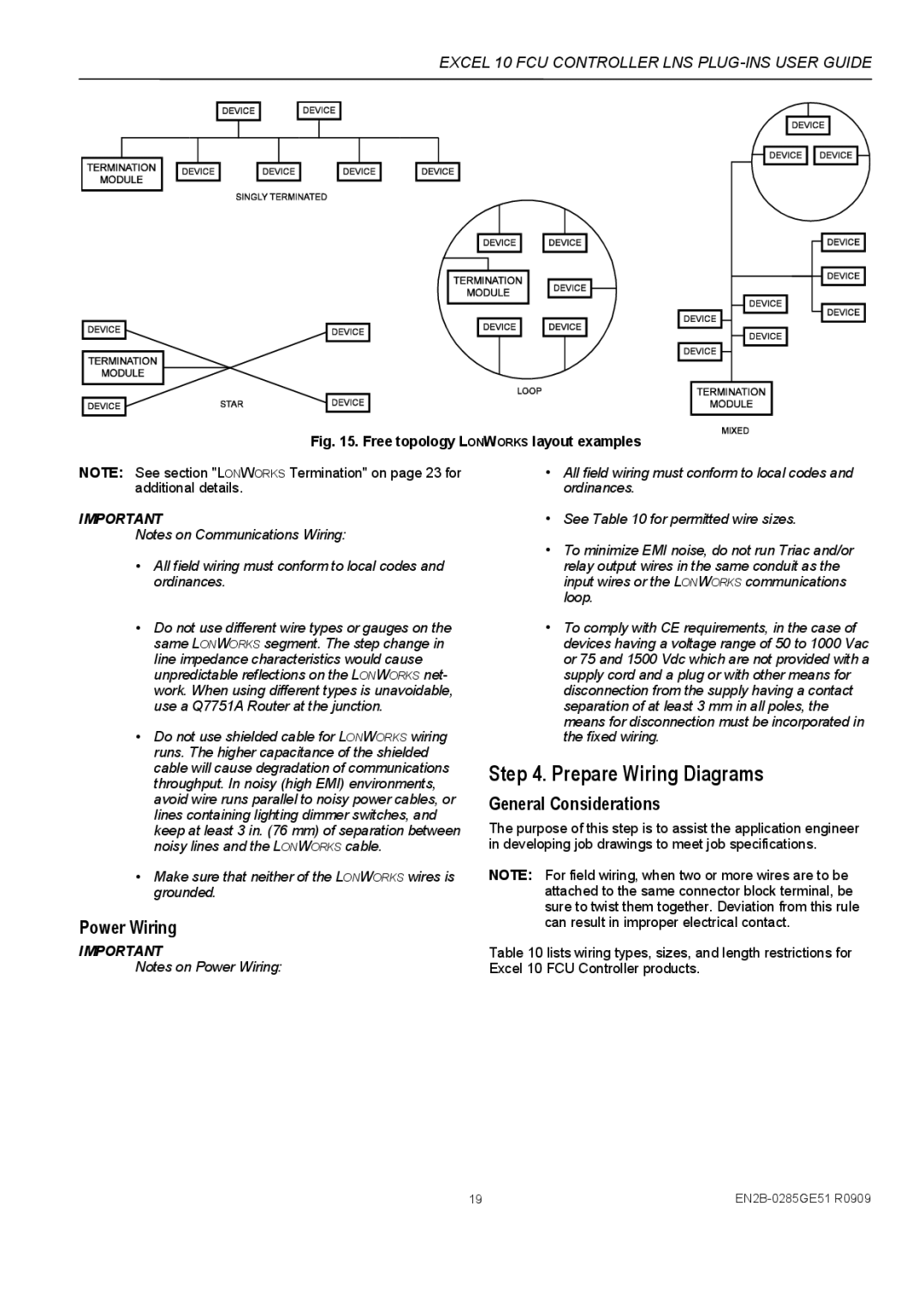 Honeywell W7752D specifications Prepare Wiring Diagrams, Power Wiring, General Considerations 