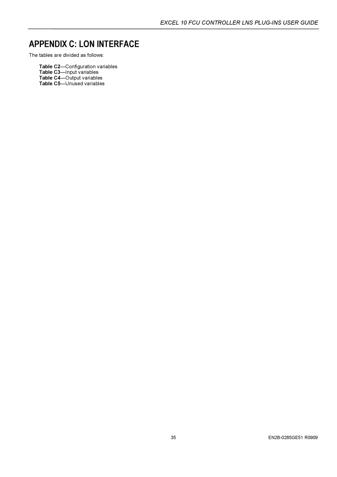 Honeywell W7752D specifications Appendix C LON Interface 