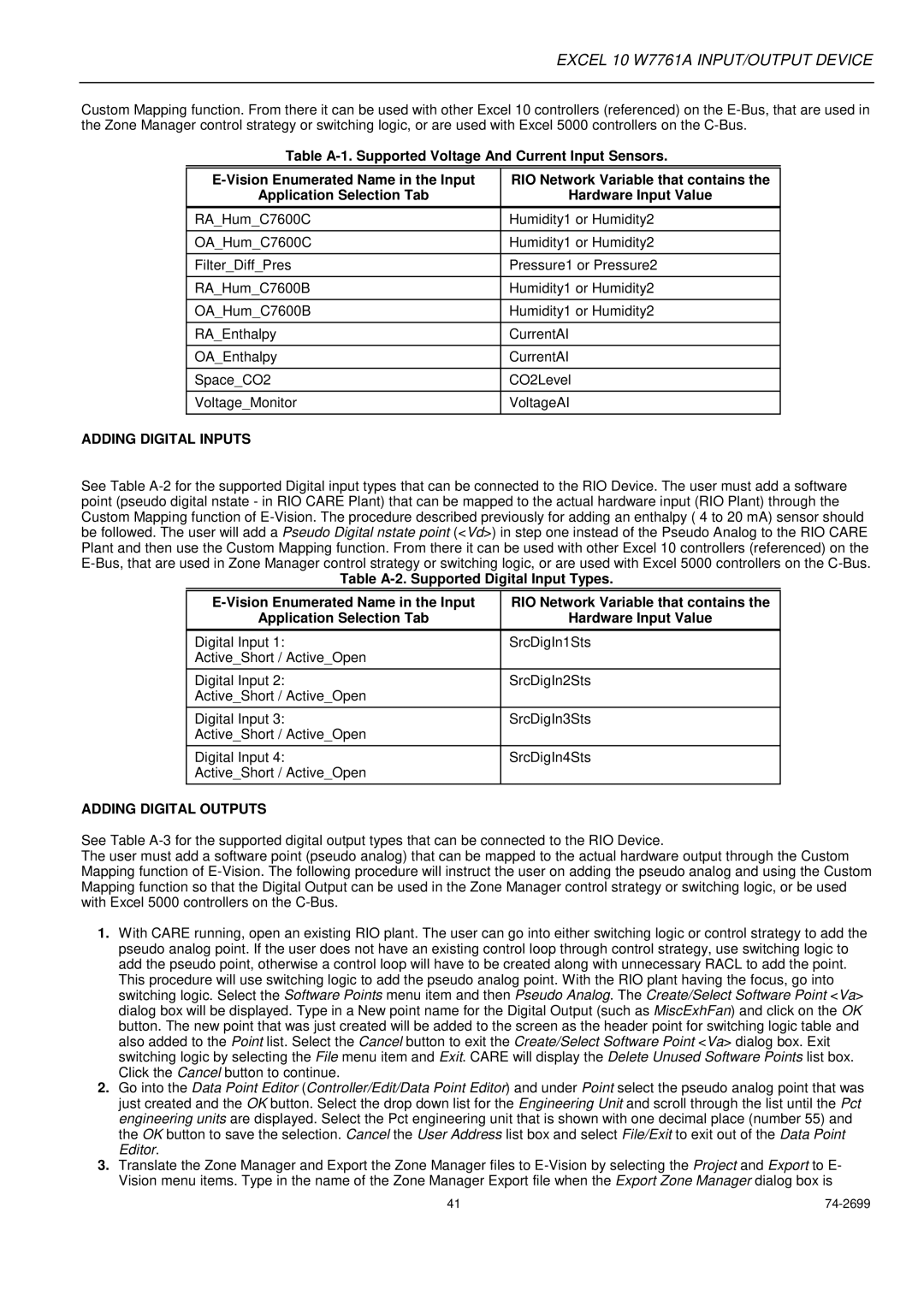 Honeywell W7761A specifications Adding Digital Inputs 