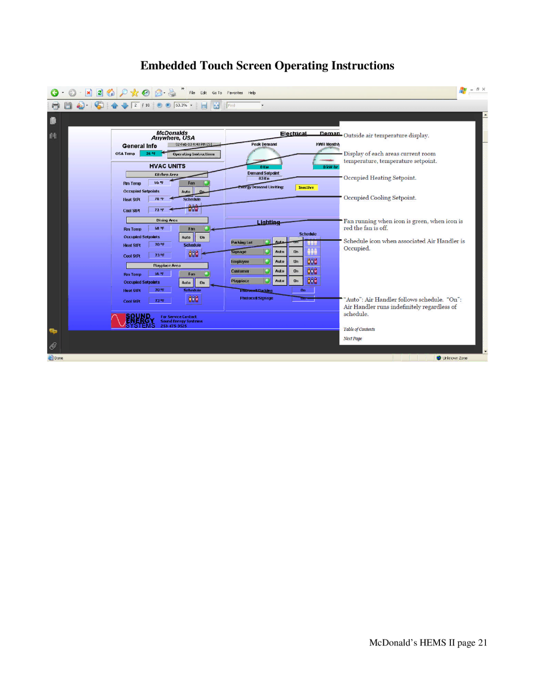 Honeywell WEB -201 manual Embedded Touch Screen Operating Instructions 