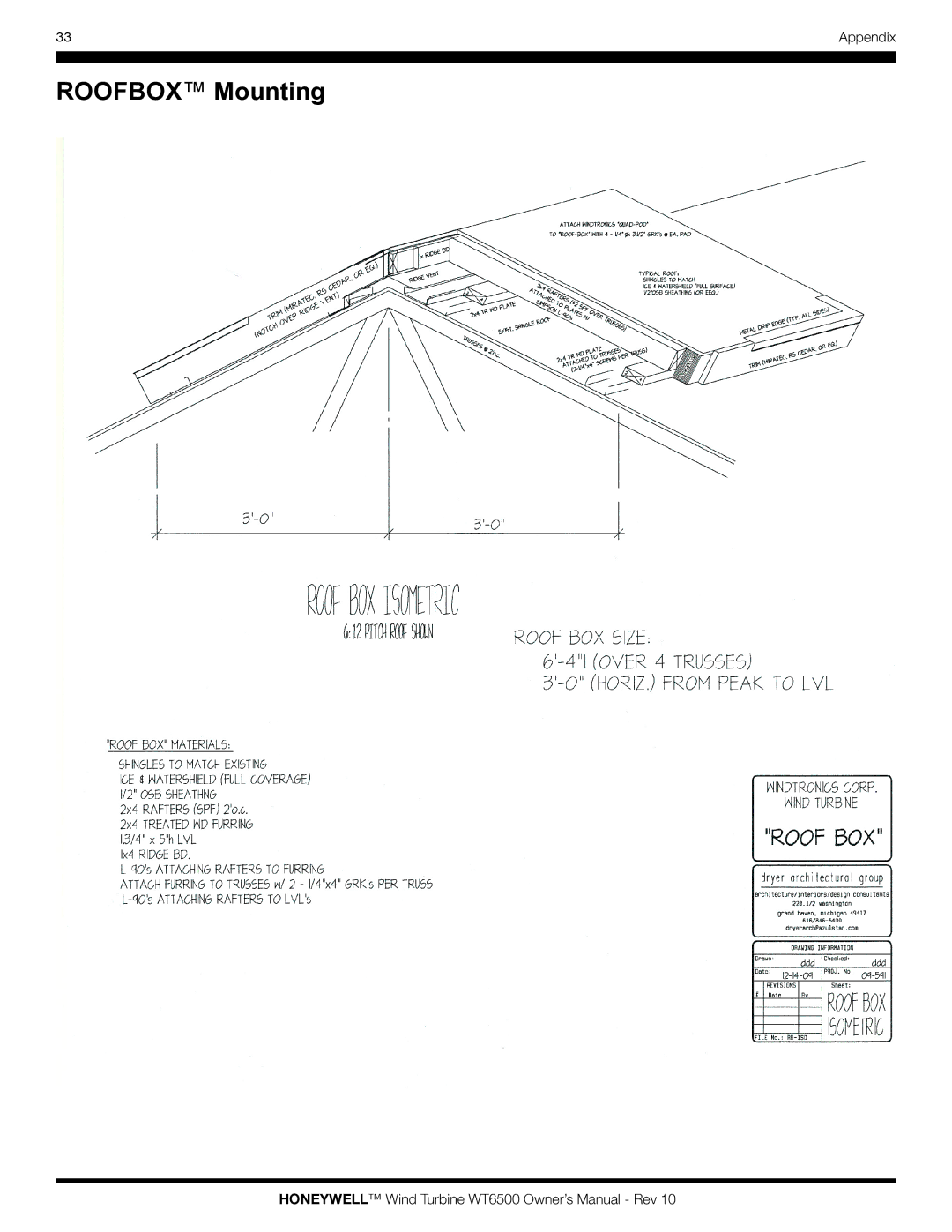 Honeywell WT6500 owner manual Roofbox Mounting 