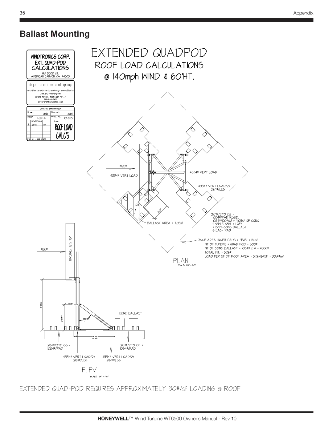 Honeywell WT6500 owner manual Ballast Mounting 