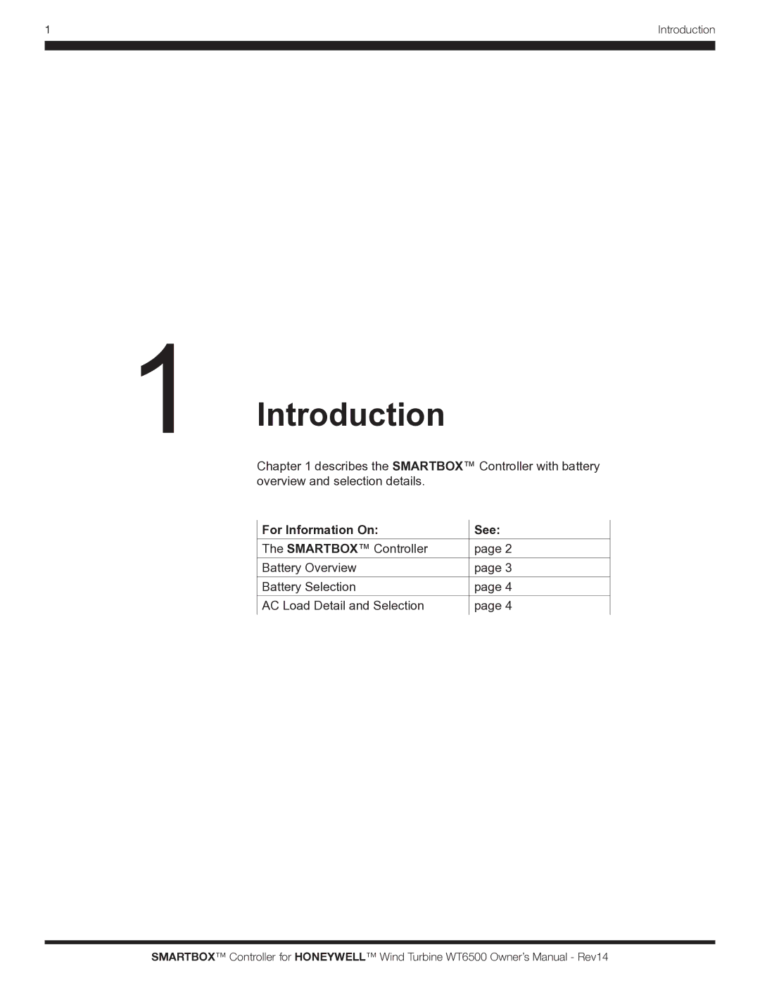 Honeywell WT6500 owner manual Introduction, For Information On See 