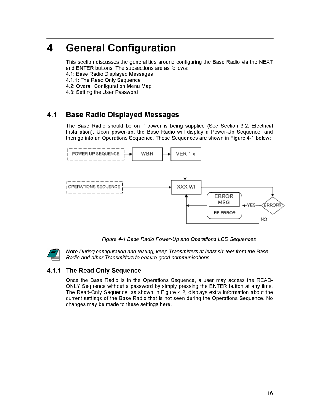 Honeywell XYR 5000 LINE manual General Configuration, Base Radio Displayed Messages, Read Only Sequence 