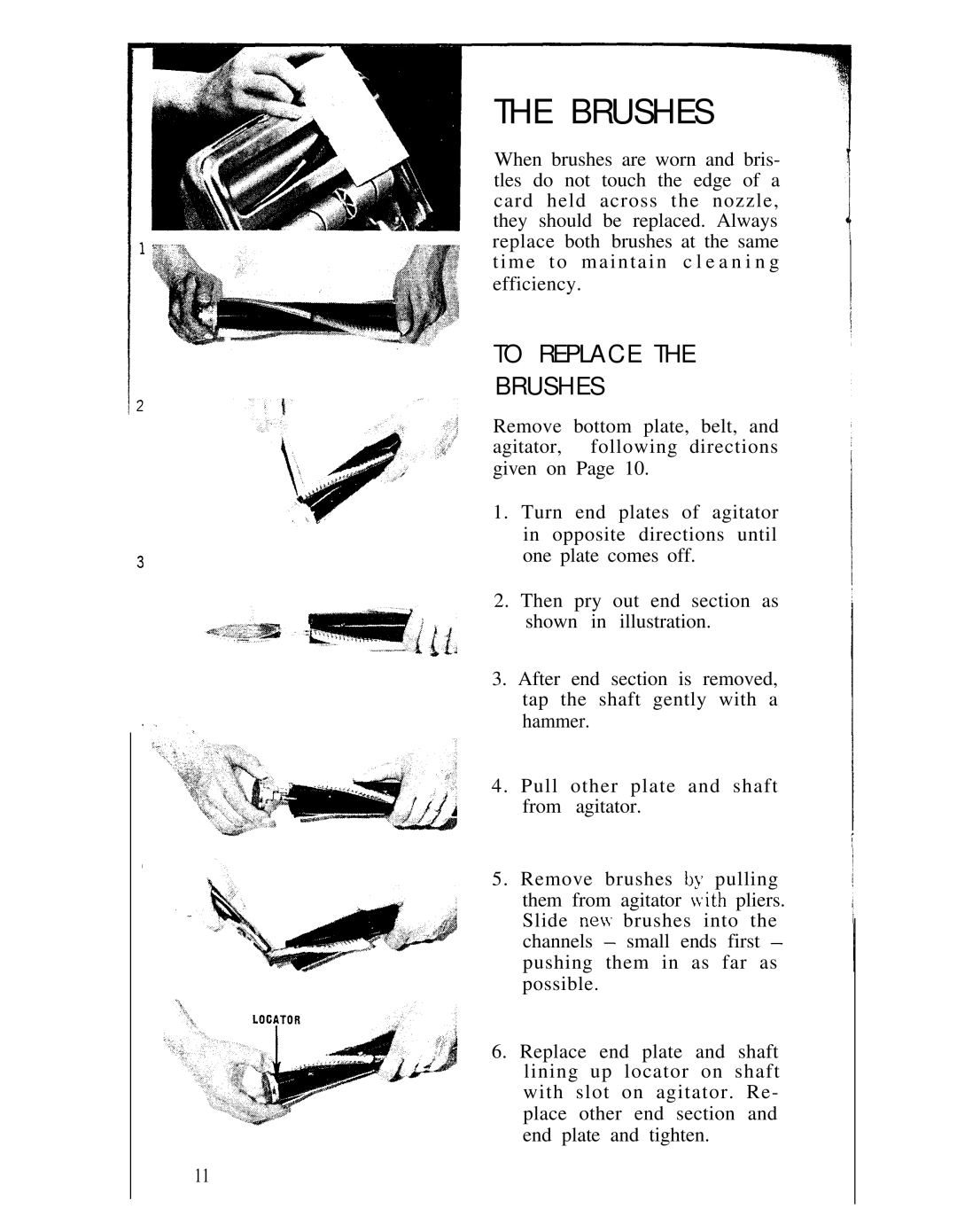 Hoover 1130 manual To Replace Brushes 