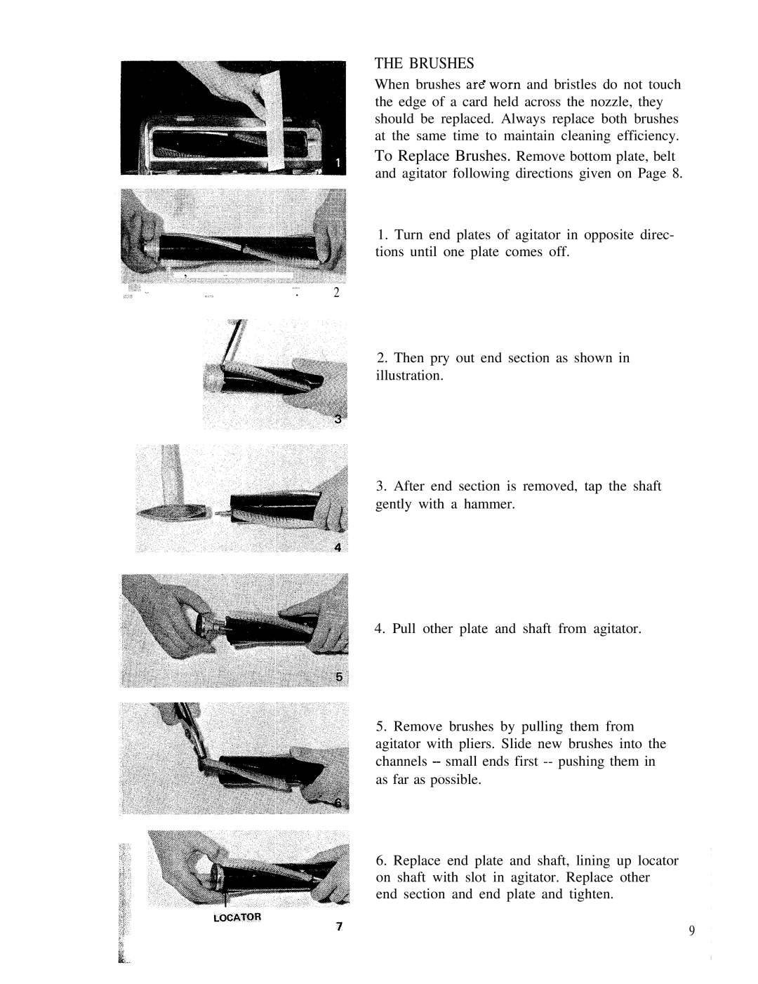 Hoover 1170 manual Brushes 